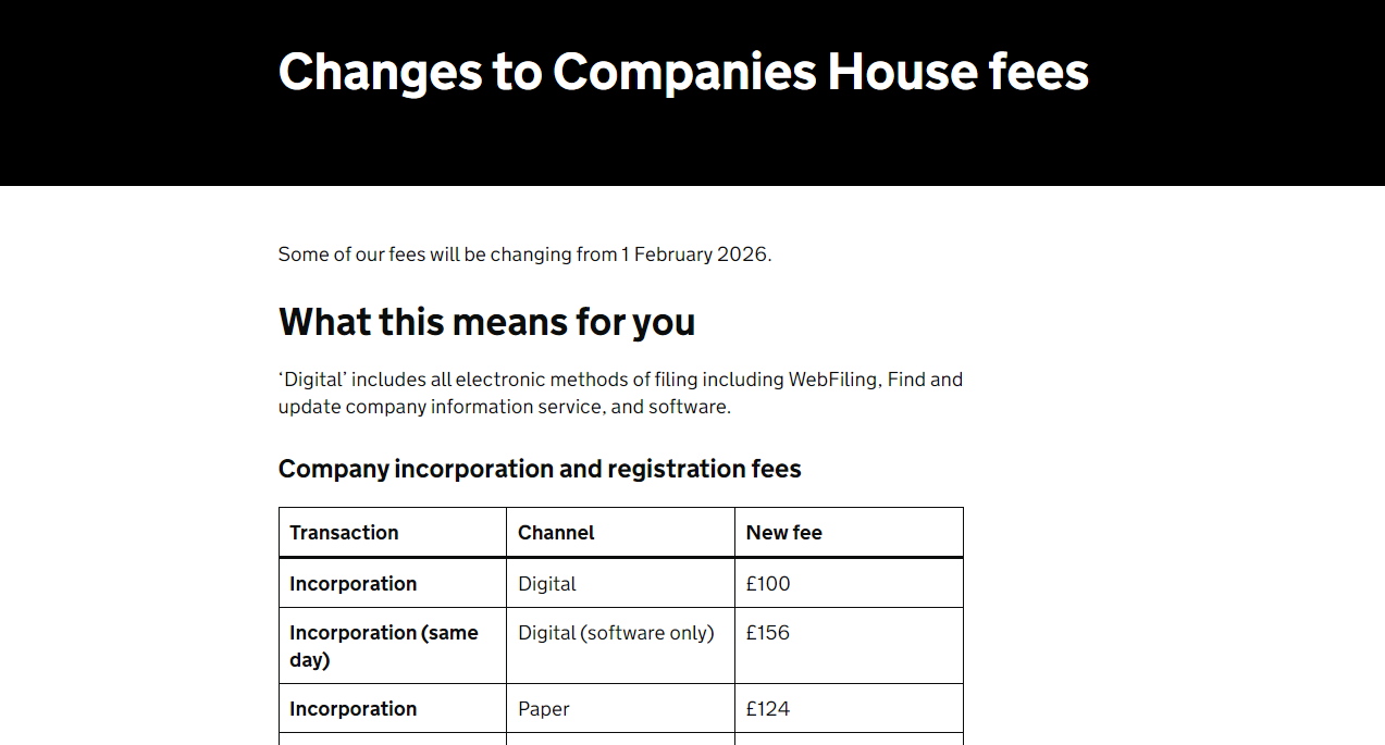 英国公司注册费用预计全面上调100%